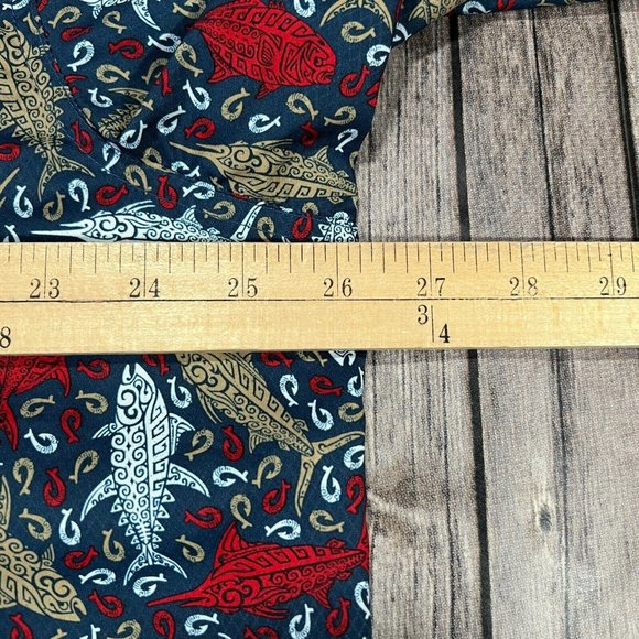 Columbia PFG Fish Print Vented Short Sleeve Button Shirt XLT Mens Red Blue AOP - Picture 7 of 9